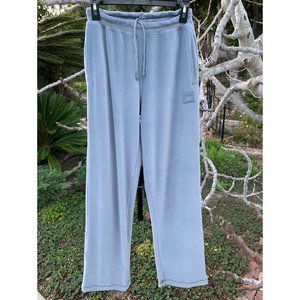 ALO Yoga Velour High -Waist Glimmer Wide Leg Pant, Size S, Color blue (steel)